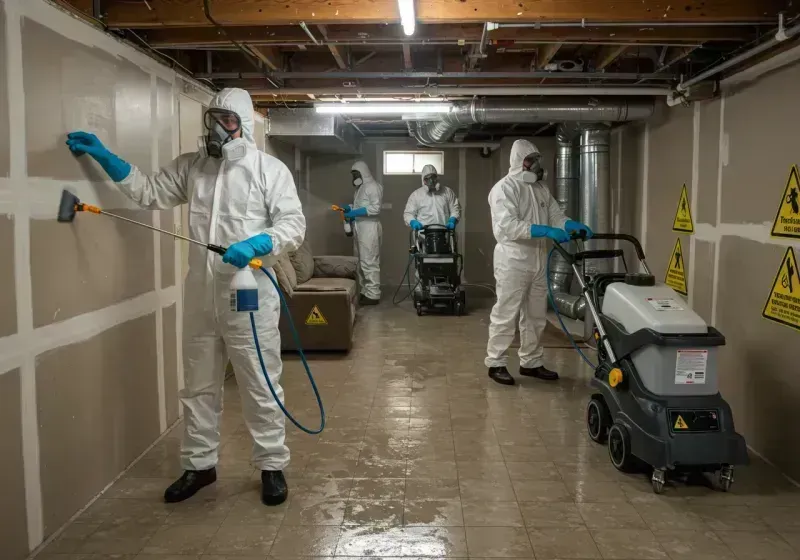 Basement Moisture Removal and Structural Drying process in Saline, MI